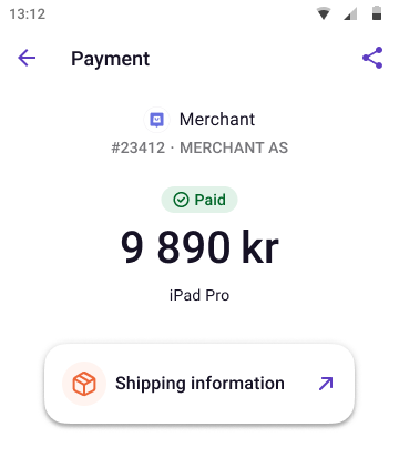 Shipping information link